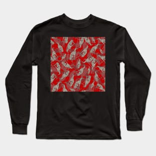 Greyhound Camo - Bold Red Long Sleeve T-Shirt